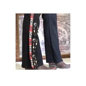 Vintage Ralph Lauren Jeans Sz 12P Western Aztec Southwestern Concho Beaded Black